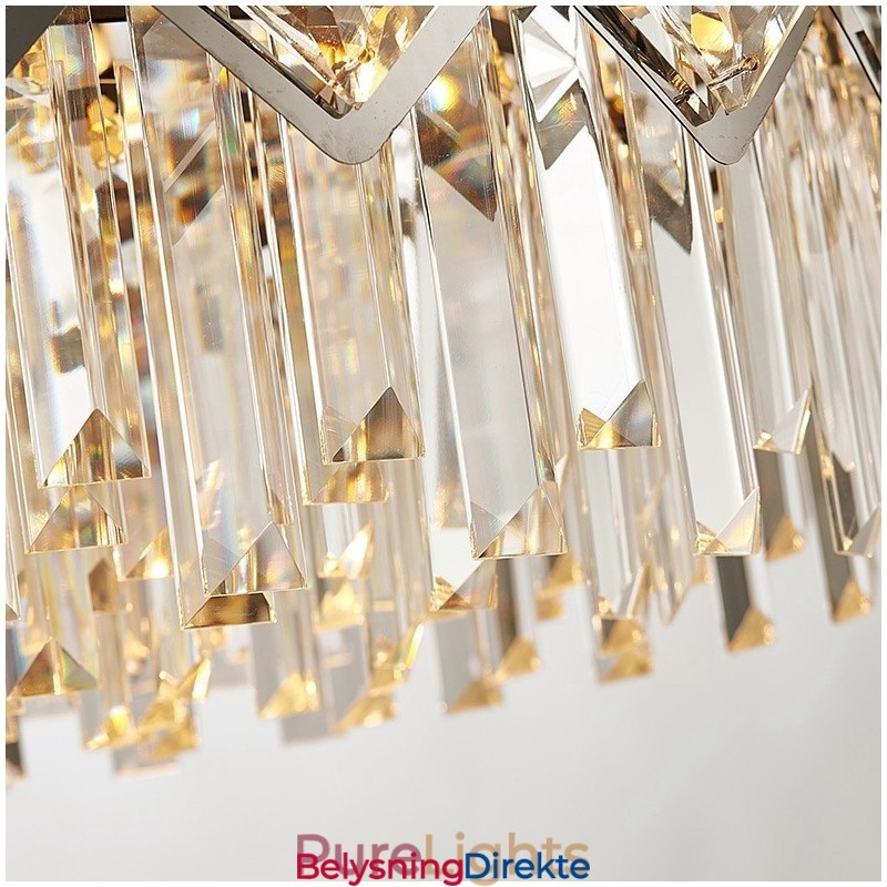 Luksuriøs Postmoderne Sølvrund K9 Krystall Anhengslysekrone