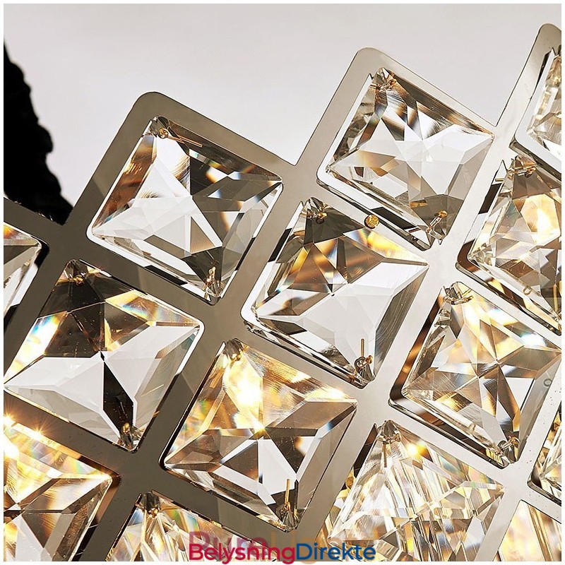 To-Etasjes Luksuriøs Postmoderne Svart Og Gull Rund K9 Krystall Anhengslysekrone