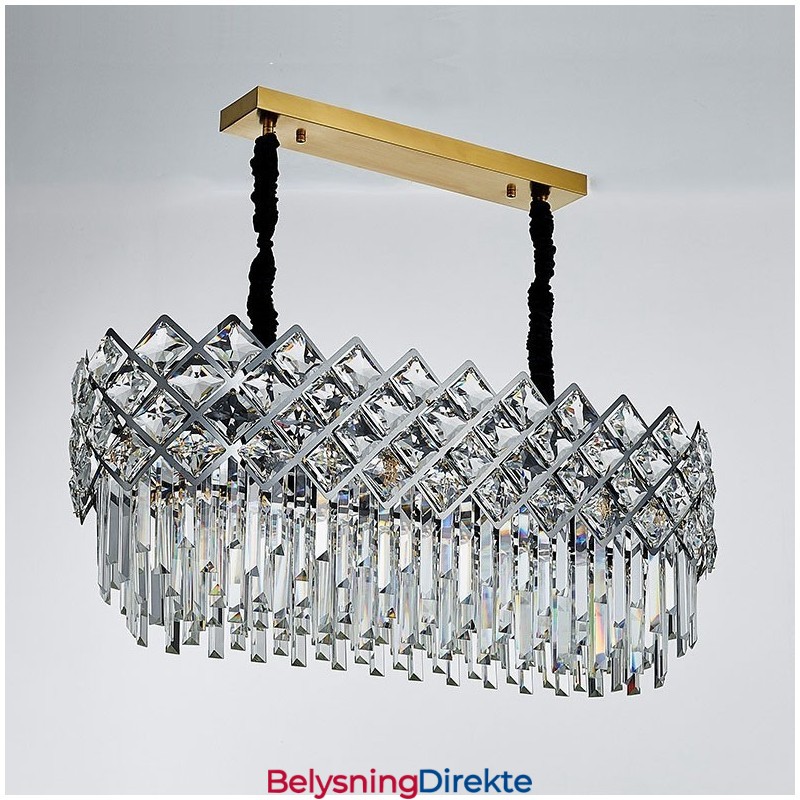 Luksuriøs Postmoderne Sølvrund K9 Krystall Anhengslysekrone