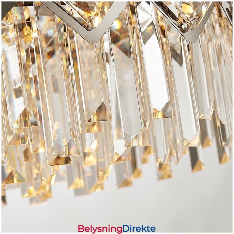 Luksuriøs Postmoderne Sølvrund K9 Krystall Anhengslysekrone