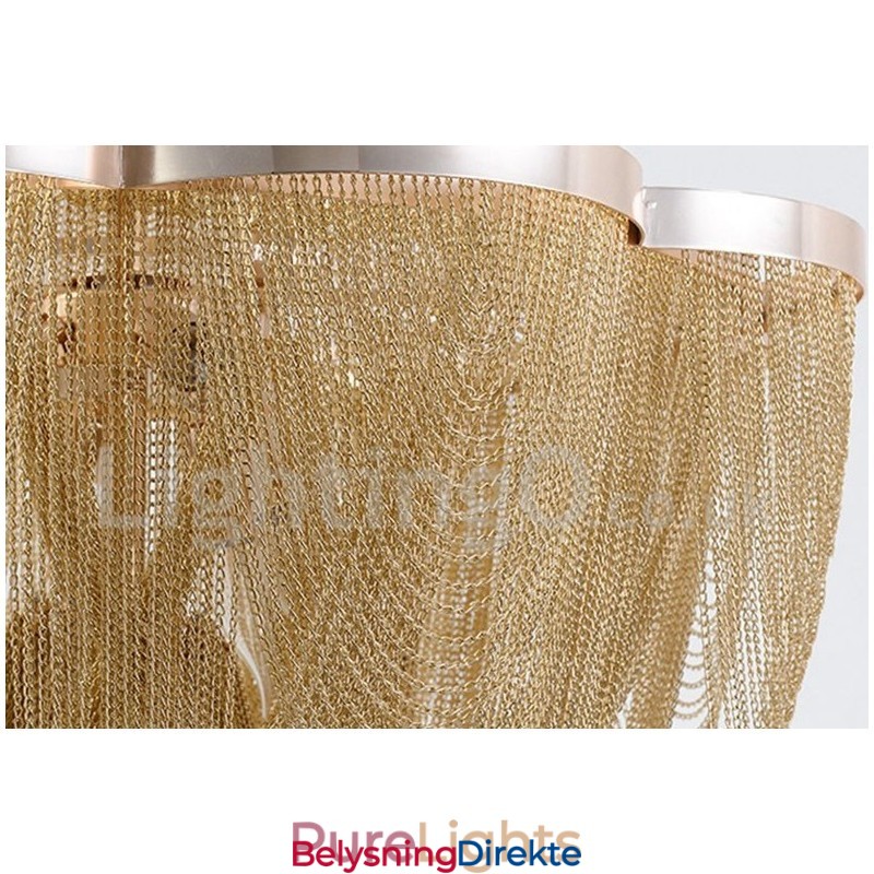 Tassels Lysekrone Designer Anhengslampe Sølvgullfarge