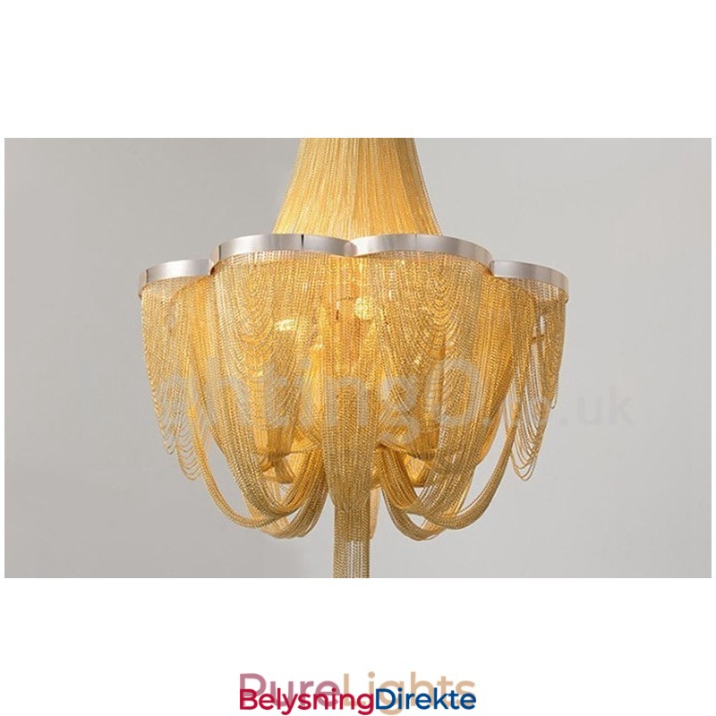 Tassels Lysekrone Designer Anhengslampe Sølvgullfarge