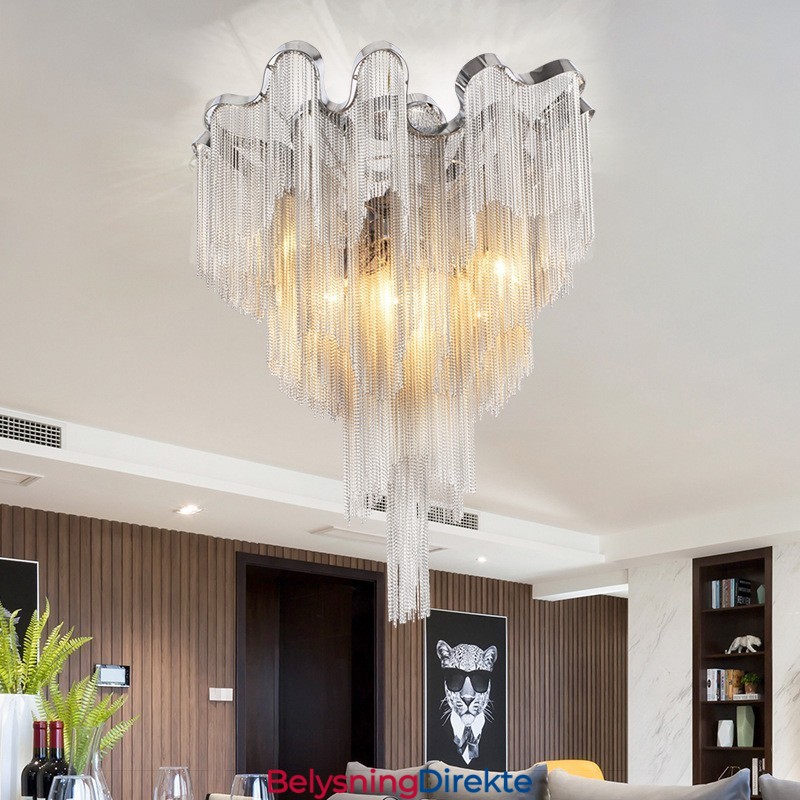 Tassels Lysekrone Designer Taklampe Sølvgullfarge