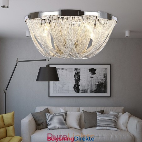 Tassels Lysekrone Designer Taklampe Sølvgullfarge