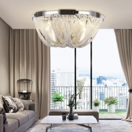 Tassels Lysekrone Designer Taklampe Sølvgullfarge