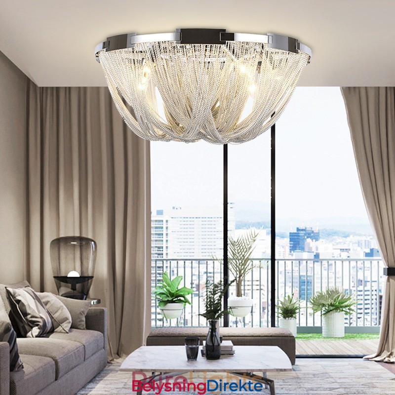 Tassels Lysekrone Designer Taklampe Sølvgullfarge