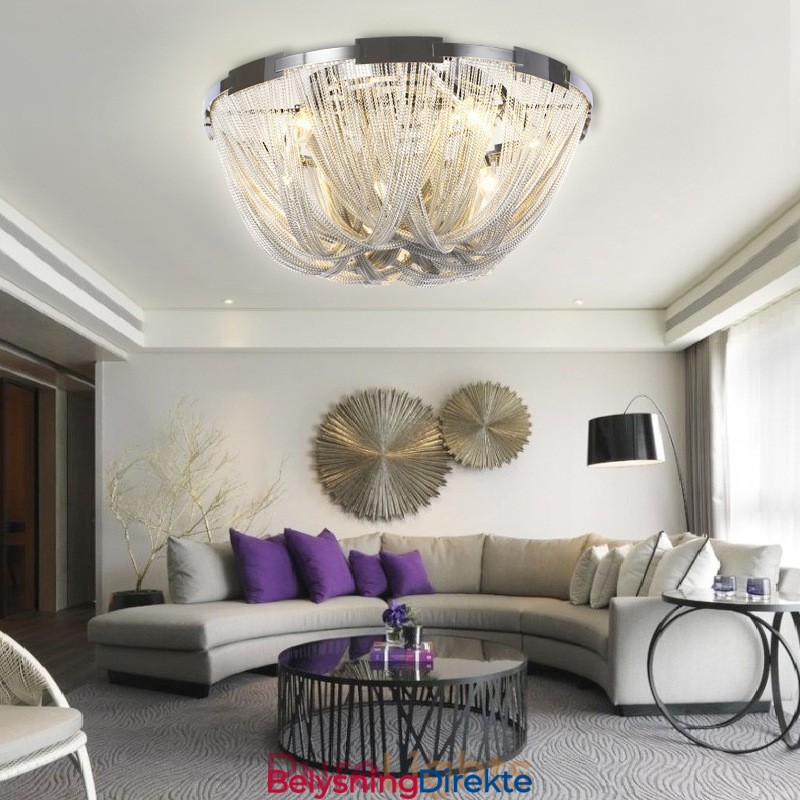 Tassels Lysekrone Designer Taklampe Sølvgullfarge