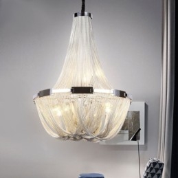 Tassels Lysekrone Designer Anhengslampe Sølvgullfarge