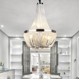 Tassels Lysekrone Designer Anhengslampe Sølvgullfarge