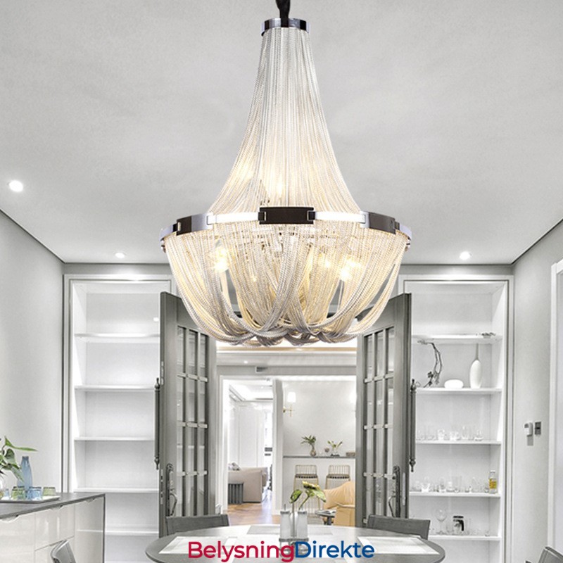 Tassels Lysekrone Designer Anhengslampe Sølvgullfarge