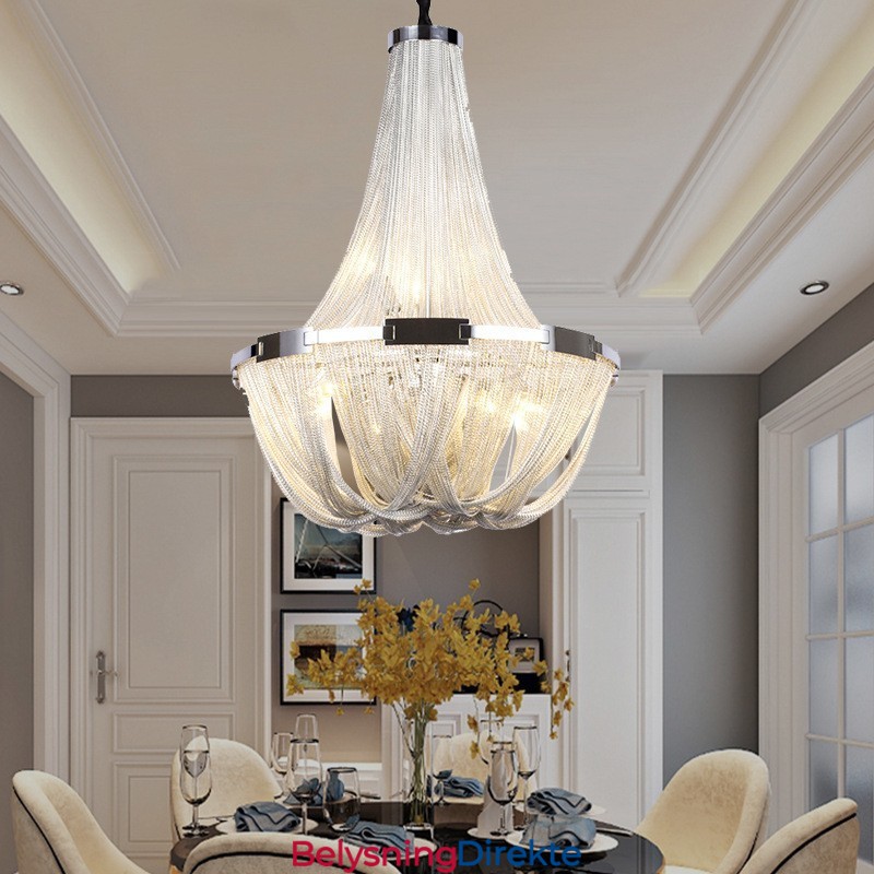 Tassels Lysekrone Designer Anhengslampe Sølvgullfarge