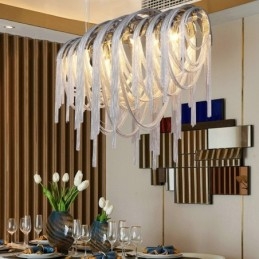 Tassels Lysekrone Designer Anhengslampe Sølvgullfarge