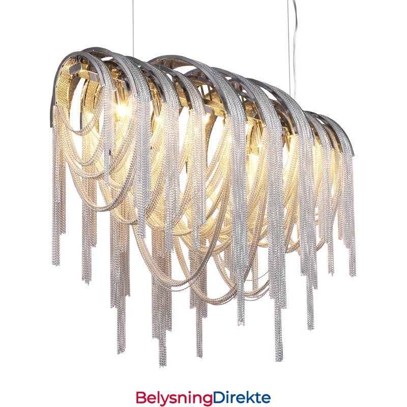 Tassels Lysekrone Designer Anhengslampe Sølvgullfarge