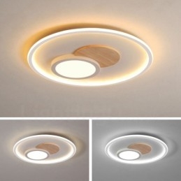 Tre Dimbar Moderne, Samtidskunstnerisk Nordisk Stil, Innfelt Rund Taklampe Med Fjernkontroll, Kan Også Brukes Som Vegglampe