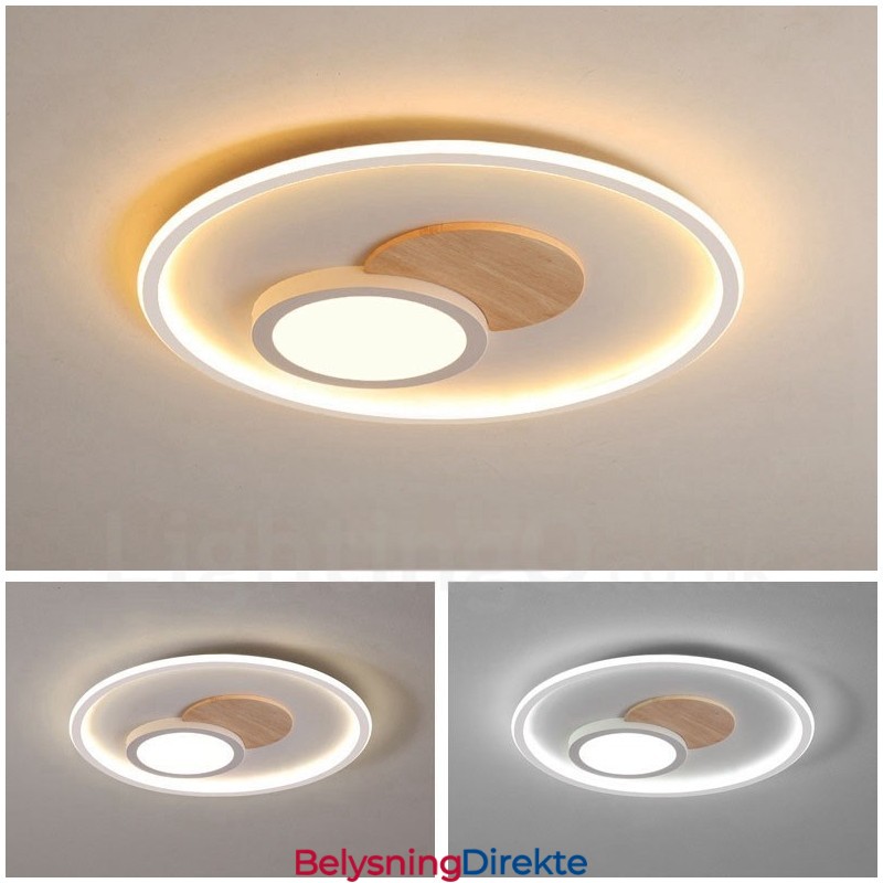 Tre Dimbar Moderne, Samtidskunstnerisk Nordisk Stil, Innfelt Rund Taklampe Med Fjernkontroll, Kan Også Brukes Som Vegglampe