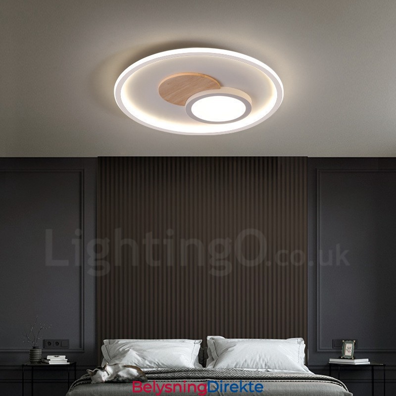 Tre Dimbar Moderne, Samtidskunstnerisk Nordisk Stil, Innfelt Rund Taklampe Med Fjernkontroll, Kan Også Brukes Som Vegglampe