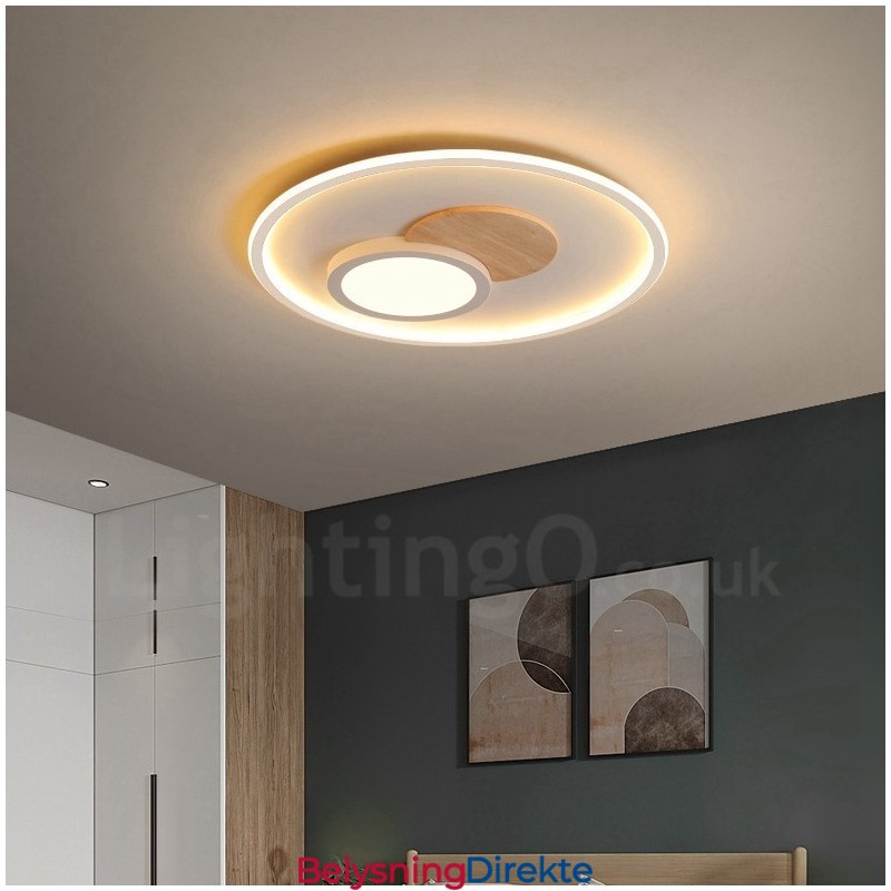 Tre Dimbar Moderne, Samtidskunstnerisk Nordisk Stil, Innfelt Rund Taklampe Med Fjernkontroll, Kan Også Brukes Som Vegglampe