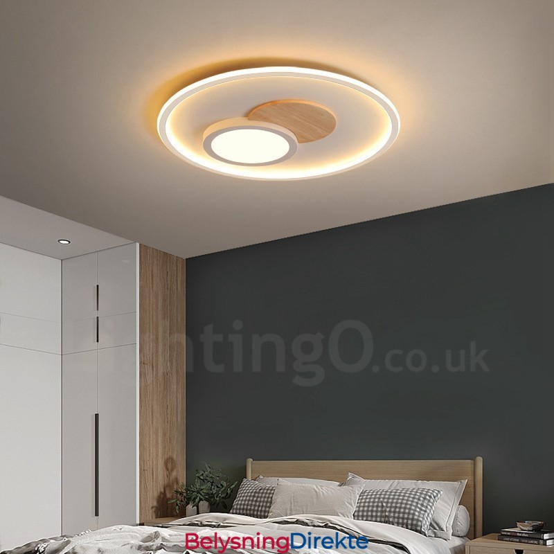 Tre Dimbar Moderne, Samtidskunstnerisk Nordisk Stil, Innfelt Rund Taklampe Med Fjernkontroll, Kan Også Brukes Som Vegglampe