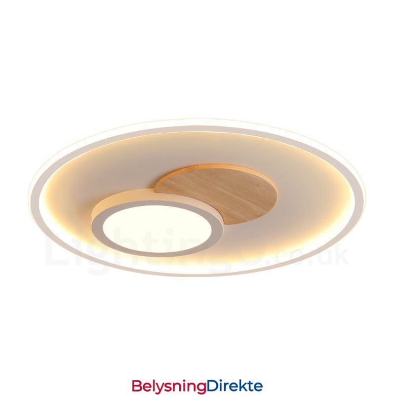 Tre Dimbar Moderne, Samtidskunstnerisk Nordisk Stil, Innfelt Rund Taklampe Med Fjernkontroll, Kan Også Brukes Som Vegglampe