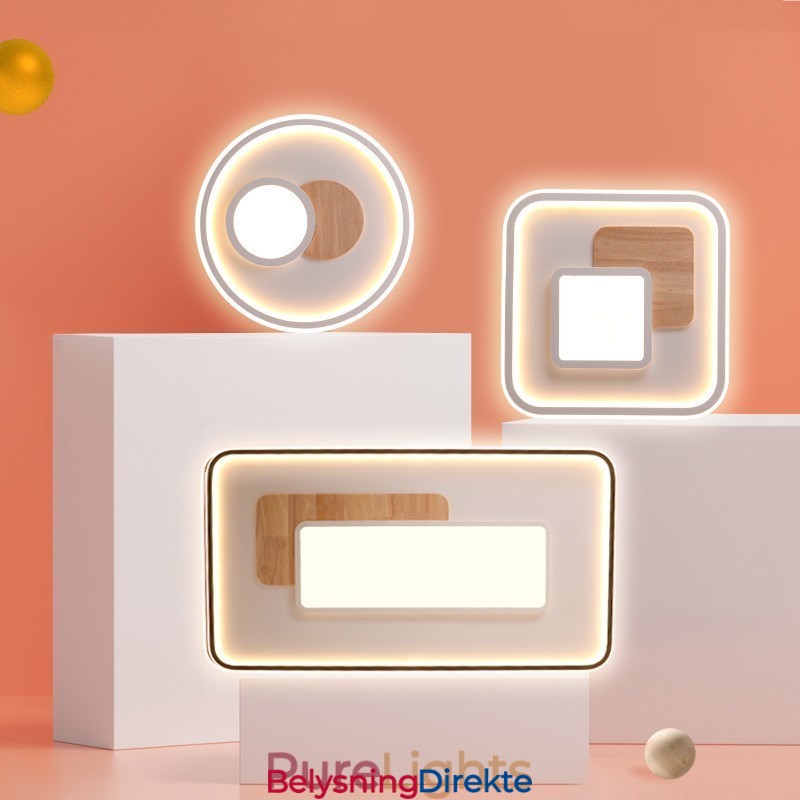 Tre Dimbar Moderne, Samtidskunstnerisk Nordisk Stil Firkantet Innfelt Taklampe Med Fjernkontroll Kan Også Brukes Som Vegglampe