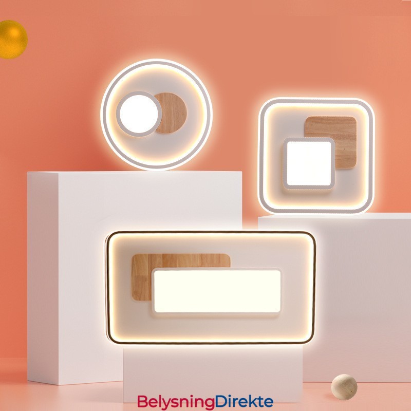 Tre Dimbar Moderne Samtidskunstnerisk Nordisk Stil Rektangulær Innfelt Taklampe Med Fjernkontroll Kan Også Brukes Som Vegglampe