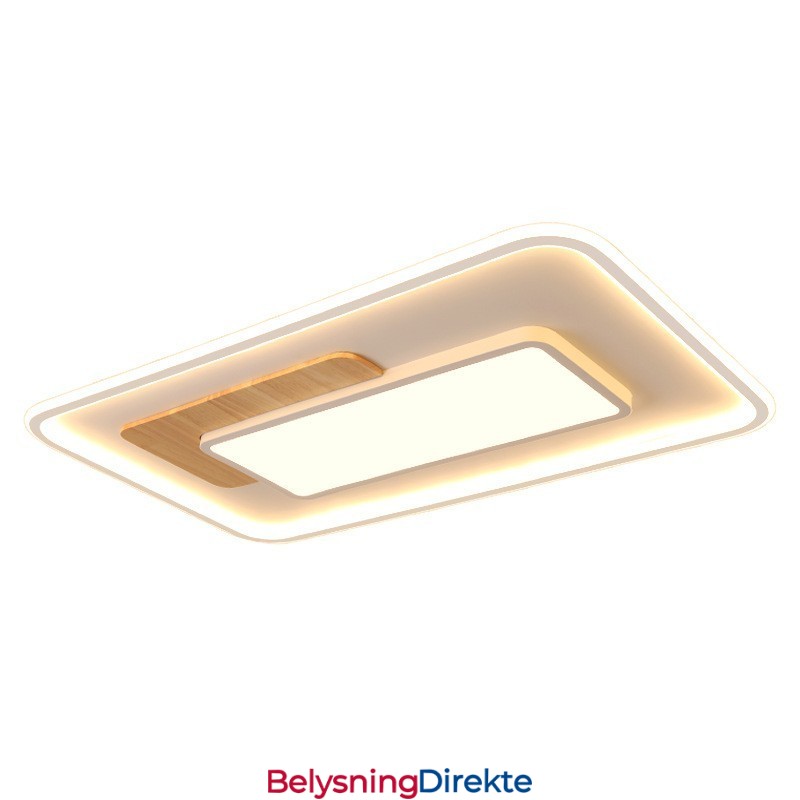 Tre Dimbar Moderne Samtidskunstnerisk Nordisk Stil Rektangulær Innfelt Taklampe Med Fjernkontroll Kan Også Brukes Som Vegglampe