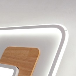 Tre Dimbar Moderne Samtidskunstnerisk Nordisk Stil Rektangulær Innfelt Taklampe Med Fjernkontroll Kan Også Brukes Som Vegglampe