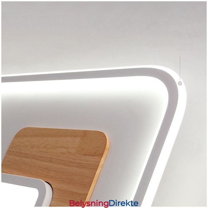 Tre Dimbar Moderne Samtidskunstnerisk Nordisk Stil Rektangulær Innfelt Taklampe Med Fjernkontroll Kan Også Brukes Som Vegglampe