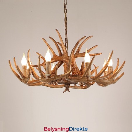 8 Lys Rustikk Kunstnerisk Retro Gevir Antikk Lysekrone