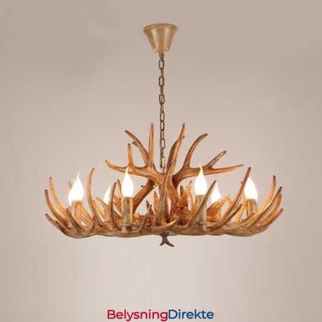 Lys I To Etasjer Rustikk Kunstnerisk Retro Antikk Lysekrone Med Gevir