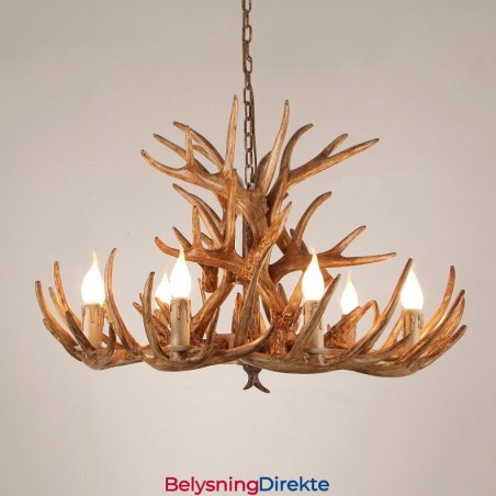 9 Lys Tre-Etasjes Rustikk Kunstnerisk Retro Gevir Antikk Lysekrone