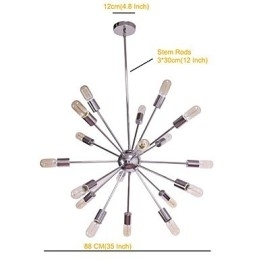 Lysekrone Moderne Globe Stue Anheng Spisestue Shopping Butikk Natt Metall Krom