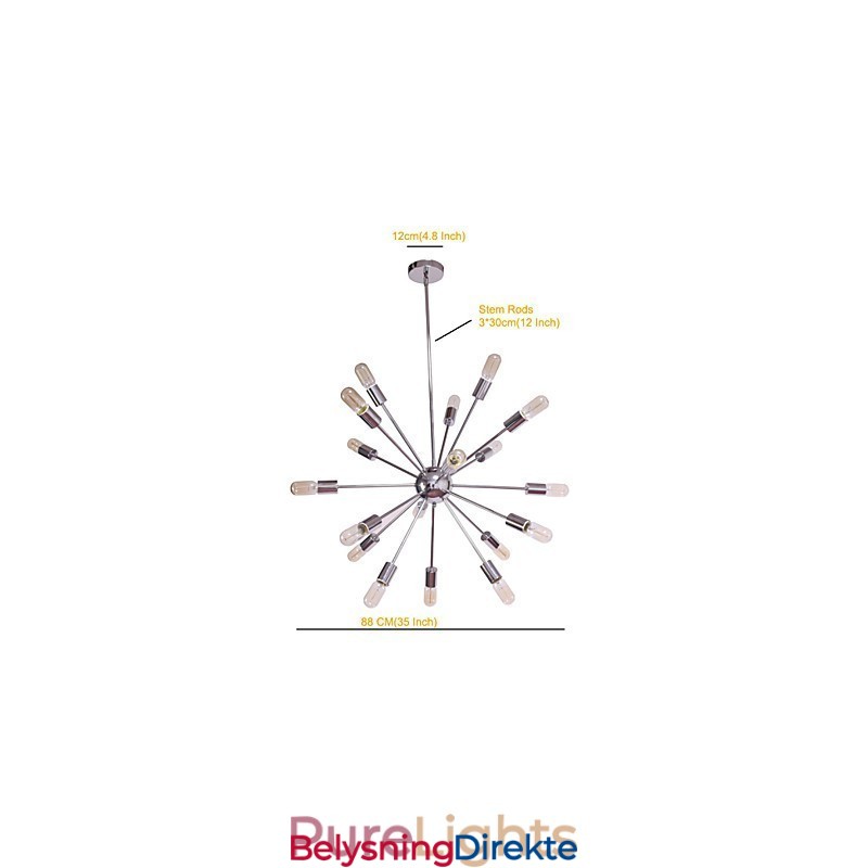 Lysekrone Moderne Globe Stue Anheng Spisestue Shopping Butikk Natt Metall Krom