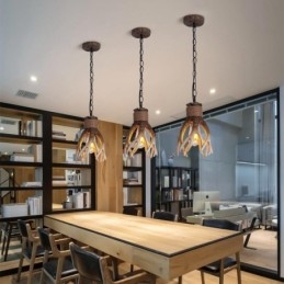 Rustikk, Kunstnerisk Retro Antikk Pendellampe Med Én Lyskilde