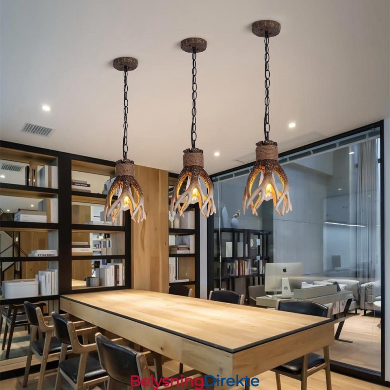 Rustikk, Kunstnerisk Retro Antikk Pendellampe Med Én Lyskilde