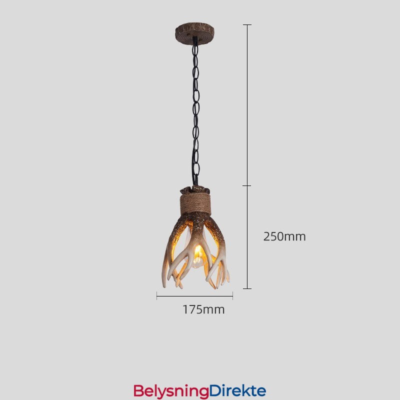 Rustikk, Kunstnerisk Retro Antikk Pendellampe Med Én Lyskilde