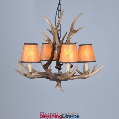 Rustikk, Kunstnerisk, Retro, Antikk Lysekrone Med 4 Lys Og Skjermer