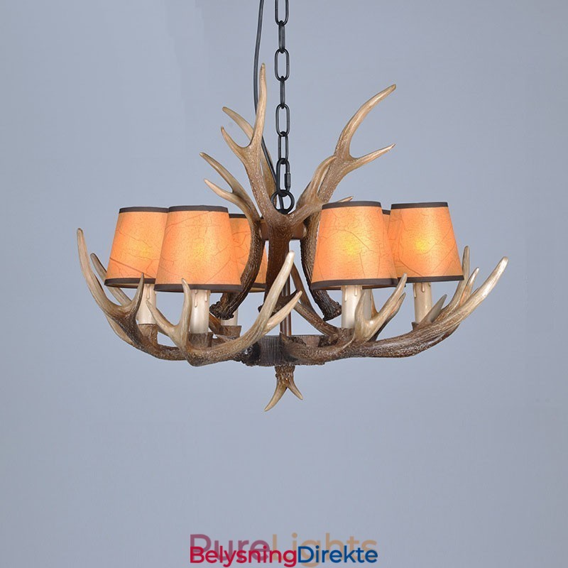 Rustikk, Kunstnerisk, Retro, Antikk Lysekrone Med 6 Lys Og Skjermer