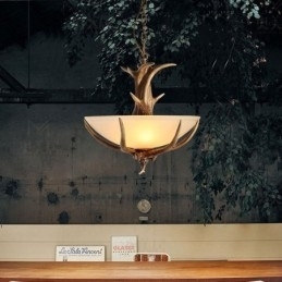 Rustikk, Kunstnerisk Retro Antikk Pendellampe Med Glassskjerm, Én Lyskilde