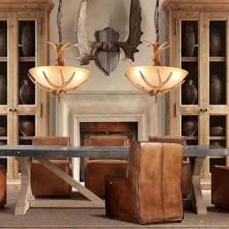 Rustikk, Kunstnerisk Retro Antikk Pendellampe Med Glassskjerm, Én Lyskilde