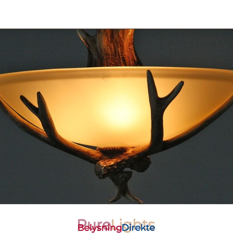 Rustikk, Kunstnerisk Retro Antikk Pendellampe Med Glassskjerm, Én Lyskilde