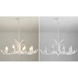 8 Lys Hvit Rustikk Kunstnerisk Retro Gevir Antikk Lysekrone