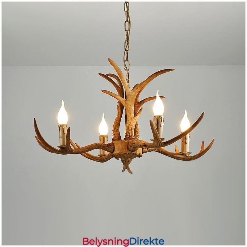 Rustikk Kunstnerisk Retro Antikk Lysekrone Med 4 Lys