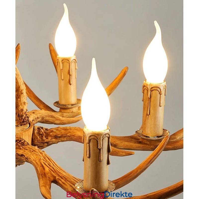 Rustikk Kunstnerisk Retro Antikk Lysekrone Med 4 Lys