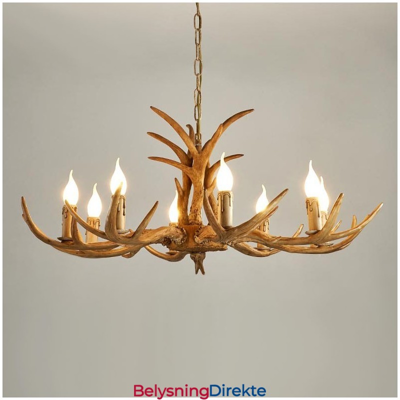 8 Lys Rustikk Kunstnerisk Retro Gevir Antikk Lysekrone