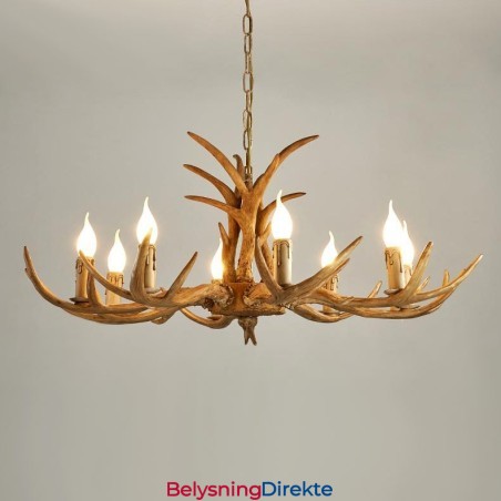 8 Lys Rustikk Kunstnerisk Retro Gevir Antikk Lysekrone