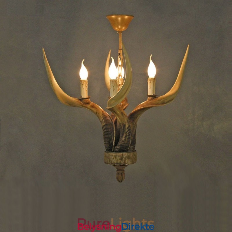 Rustikk Kunstnerisk Retro Antikk Lysekrone Med 4 Lys