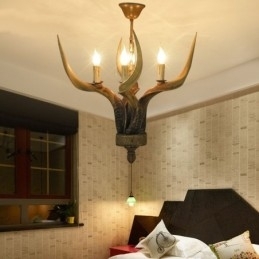 Rustikk Kunstnerisk Retro Antikk Lysekrone Med 4 Lys