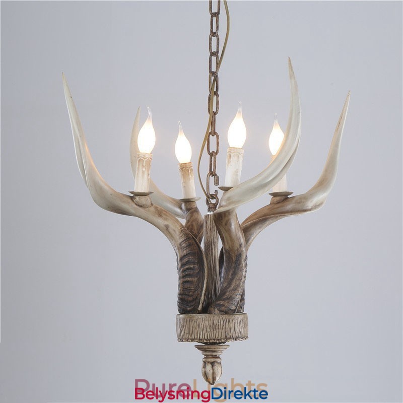 Rustikk Kunstnerisk Retro Antikk Lysekrone Med 4 Lys