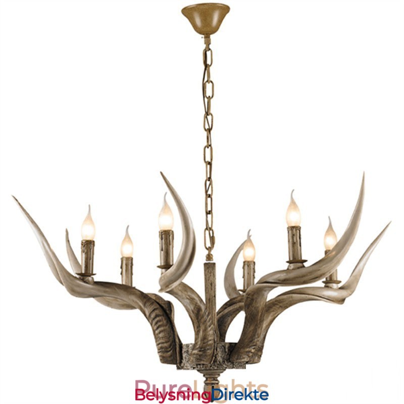 Rustikk, Kunstnerisk, Retro, Antikk Lysekrone Med 6 Lys
